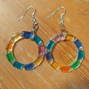 Handmade beautiful colors circle ⭕ earrings 🤩